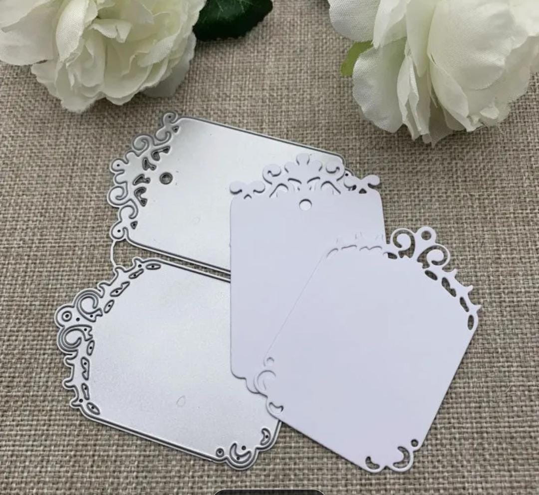 Die Cut Mini Tags Elegantes x 2