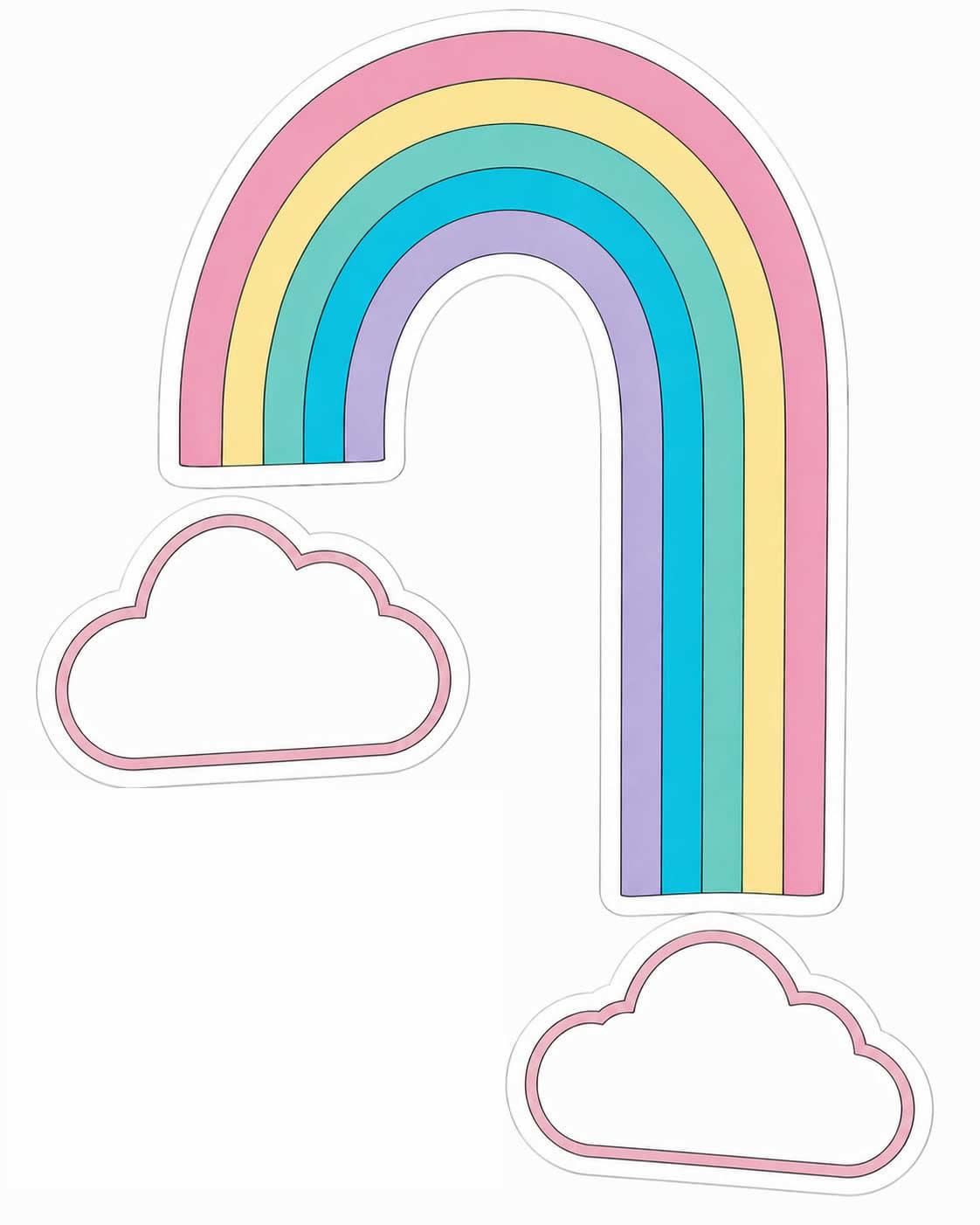 Die Cut Arcoíris con Fondo y Nube